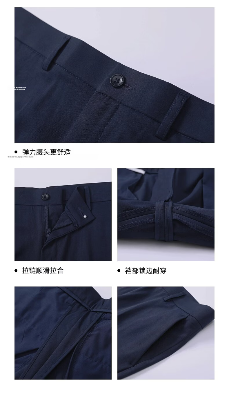 Yaotong Summer Women's Four-Way Stretch Professional Blazer Straight-Leg Cropped Pants Black Draped Casual Slim Fit Suit Pants 10