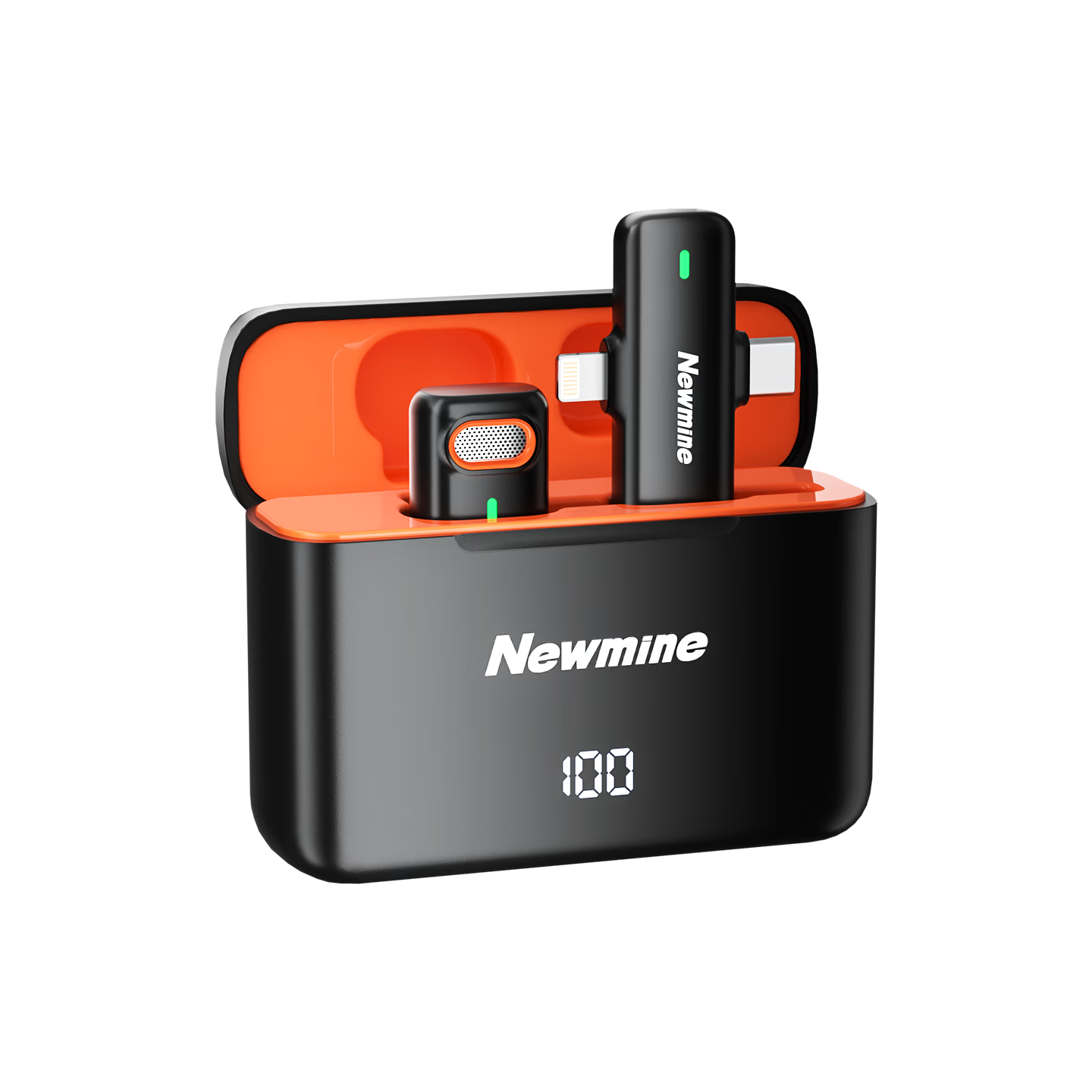 Newman MC216 Pro Wireless Lavalier Microphone Professional Live Streaming Recording Outdoor Short Video KTV Noise-Cancelling Portable Wireless Mic One-to-One Charging Case Version