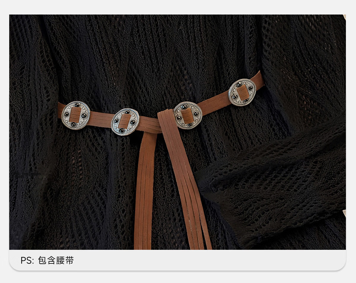 Cypress V-Neck Knit Sweater 2026 Spring New Women's Literary Style Pullover Hollow Out Three-Quarter Sleeve Top 16