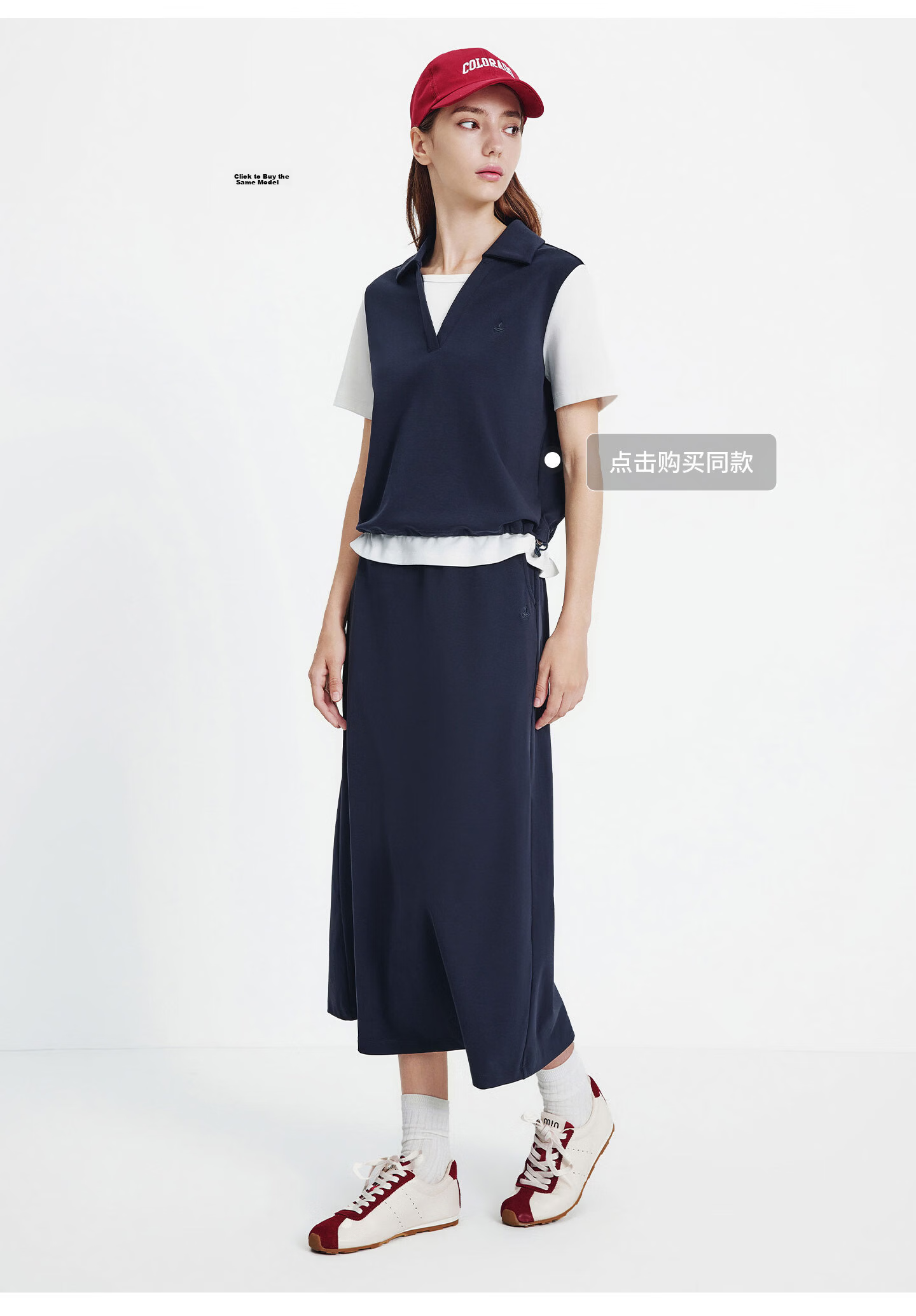 Navigare Italy Small Sailboat 26 New Casual Women's Half Skirt with Back Slit Commuter Versatile Long Skirt 2312876513 8