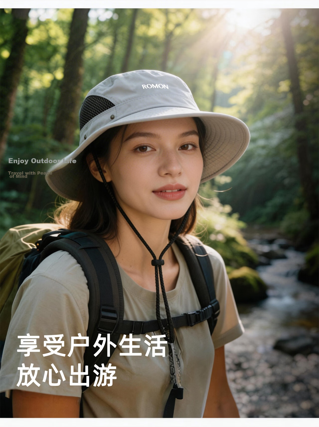Romon Men's Fisherman Hat Sun Protection Quick-Dry Breathable Sunshade Outdoor Travel Mountaineering Fishing UV Protection Sun Hat for Women 2