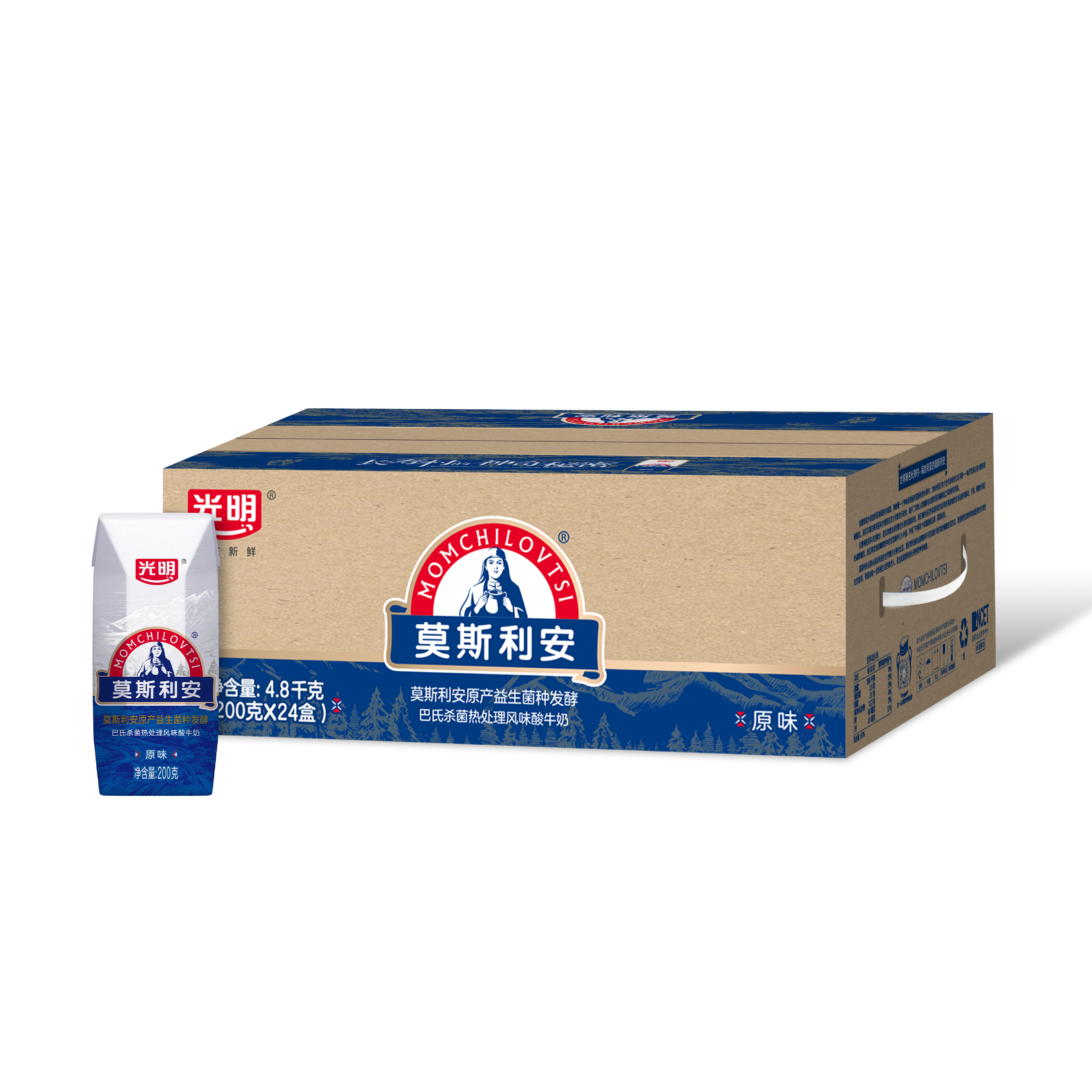 光明莫斯利安常温原味酸奶200g*24盒 营养早餐酸奶整箱送礼京东自营