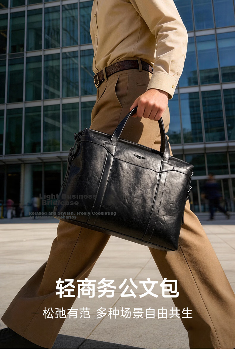 Pierre Cardin Business Commuter Lightweight Large Capacity 16-Inch Briefcase Handbag Birthday Gift for Boyfriend Husband 1