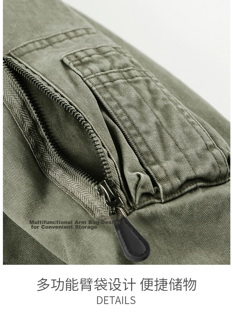 JEEP Men's Jacket Spring Autumn Trendy Workwear Cotton Short Casual Versatile Gray Green 2XL 16