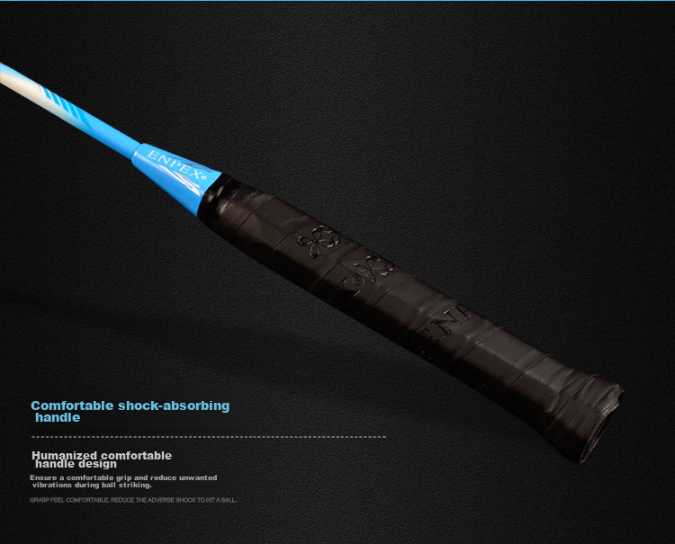 ENPEX Badminton Racket, Single Racket for Home Matches And Training, Carbon Composite Deep Sea Blue Feather Racket, Model 520B 8