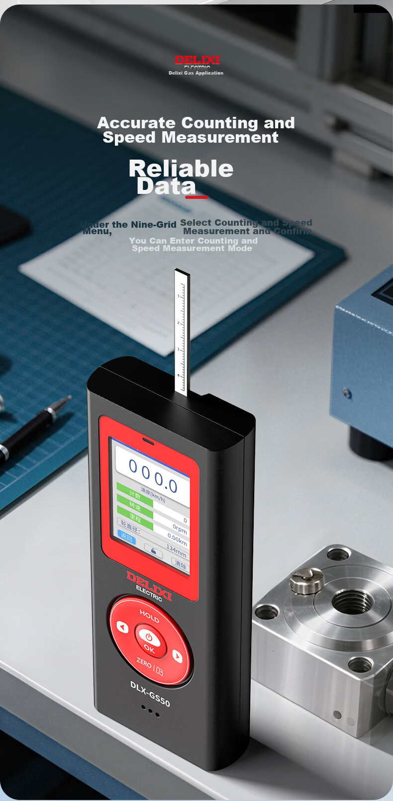 Delixi Electric Digital Gauss Meter Tesla Meter High-Precision Magnetic Force Detector Magnetic Field Strength Tester Magnetometer Magnetic Measurement Instrument 9