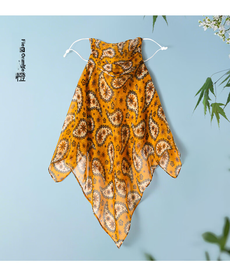 Hangsi Fu Women's Silk Sunscreen Face Mask Thin Double-Layer Dustproof Sunshade Mulberry Silk Mask Practical Birthday Gift for Mom 25