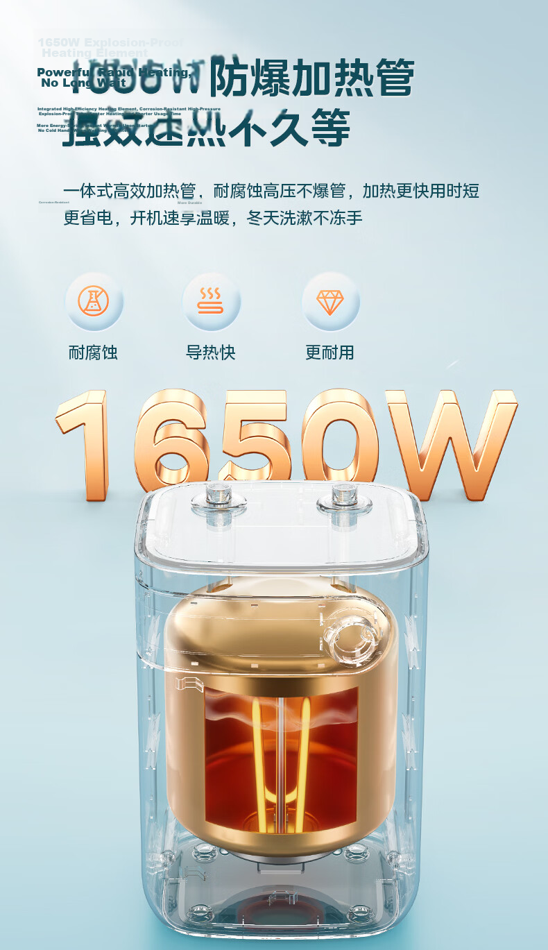 Midea , 11-Liter Large Capacity Water Storage, Small Kitchen Treasure, Household Quick Heating, First-Class Energy Efficiency, Electric Hot Water Tap, Subsidies F11-20CB6(HE) 6
