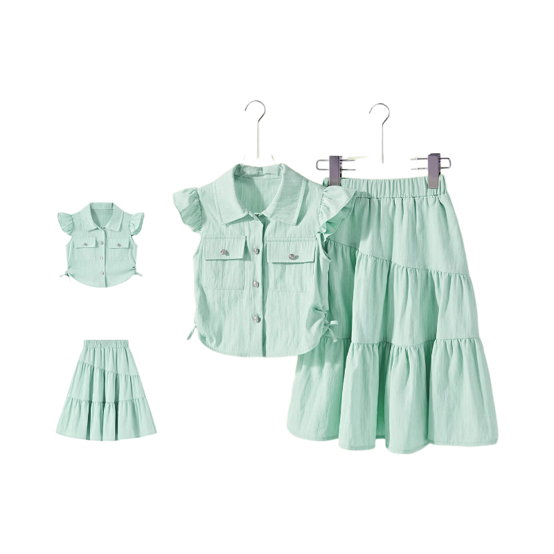 Disney Kids Summer Outfit Girls Summer Set 2026 New Stylish Children's Short Sleeve Top and Skirt Two-Piece Set