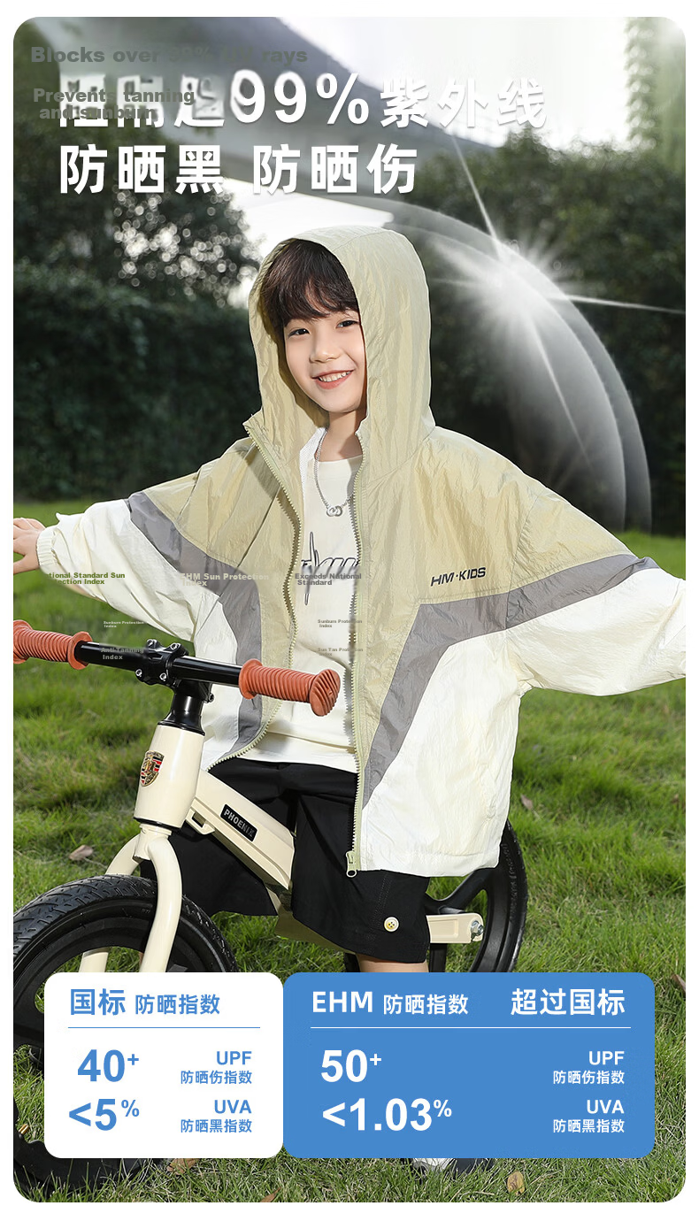 Little Elephant Hamm Boys' UV Protection Sun Jacket 2026 New Summer Thin Breathable Coat Green 140 cm 2