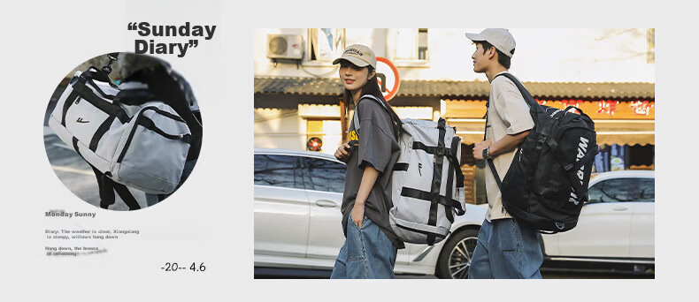 Warrior Large Capacity Travel Tote Bag Men’s Luggage Bag Portable Business Trip Carry-on Short Distance Sports Gym Bag Women’s 18