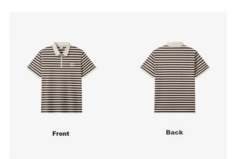 CABBEEN Mercerized Pique Striped Half-Zip Polo Shirt Men Classic Striped Summer 2026 Short Sleeve Breathable Polo Shirt 21