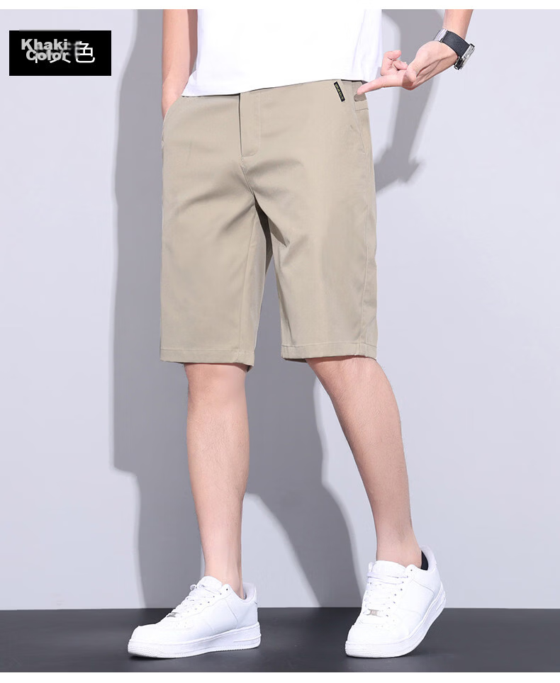 ROMON Men's Ice Silk Quick-Dry Loose Straight Casual Five-Point Shorts Summer Thin Dark Gray Size 29 12