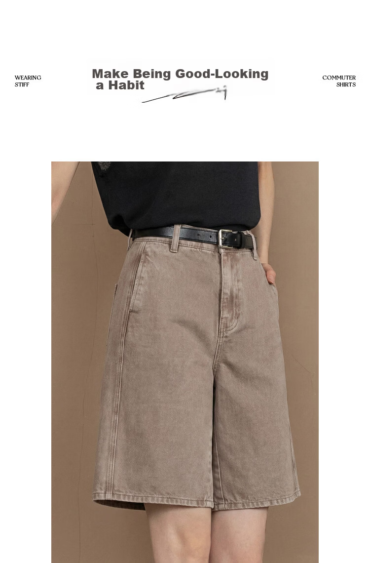 Demana Oxygen Pure Cotton Summer Minimalist High-Waist Mid-Length Straight Loose Fit Slimming Denim Jeans for Women Premium Quality 9