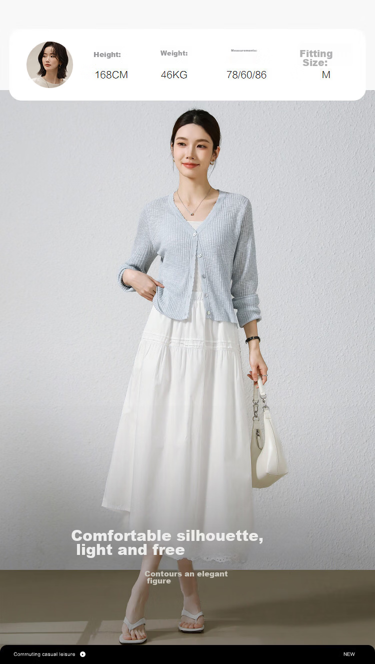 Demana [100% Cotton Poplin] Summer Elastic Waist Lace Splice Mid-Length Loose A-Line Slimming Skirt for Women Premium Quality 9