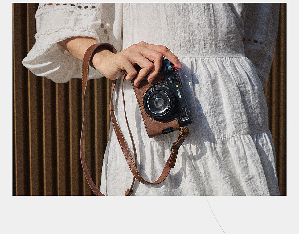 Llano Fuji XT5 Camera Protective Case X-T5 Vintage Genuine Leather Base Artistic Photography Travel Handmade Cowhide Base Inner Liner Protective Coffee Color Upgraded Version 11
