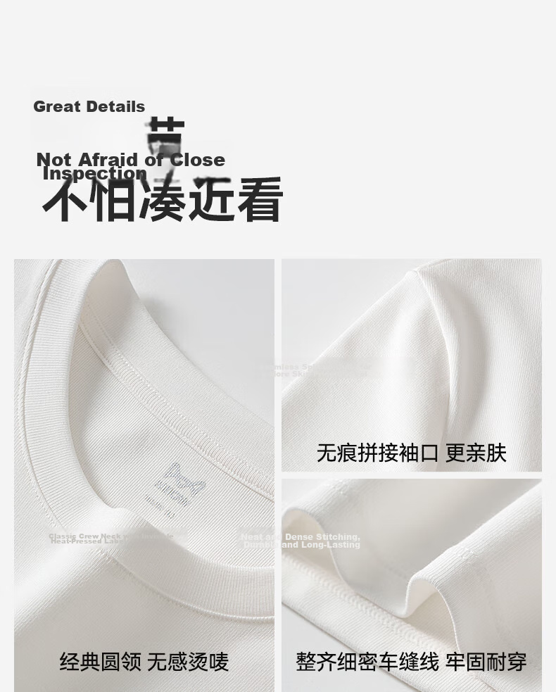 MiiOW 100% Cotton Women's Crew Neck T-Shirt Loose Fit Spring Summer Lightweight Casual Basic White Tee 10
