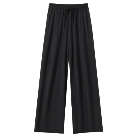 LangSha Ice Silk Wide-Leg Pants Women Summer Thin High-Waist Sun-Protective Slim Loose Straight-Leg Mosquito-Repellent Casual Trousers