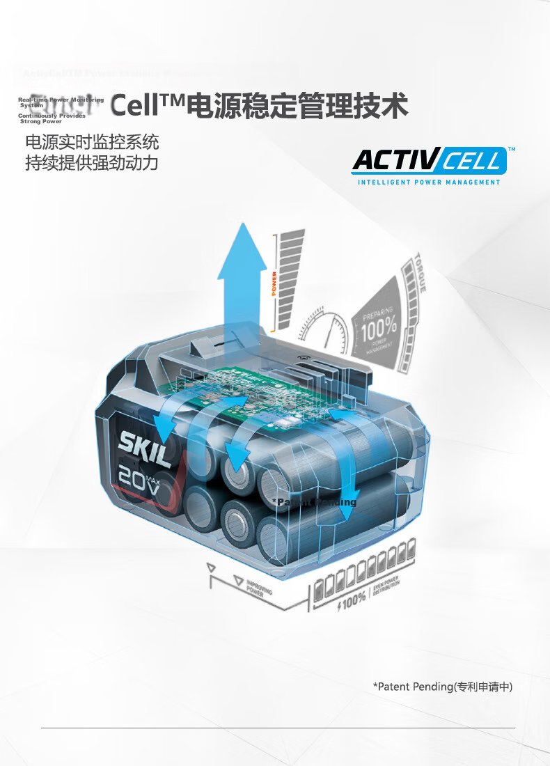 SKIL 20V Lithium-Ion Cordless Power Tool 2Ah Battery Pack Long-Lasting Convenient Charging 5197 6