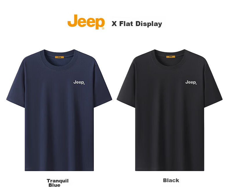 JEEP Men's Summer Casual Breathable Heavyweight Loose Fit Round Neck T-Shirt in Tranquil Blue, Size L 25
