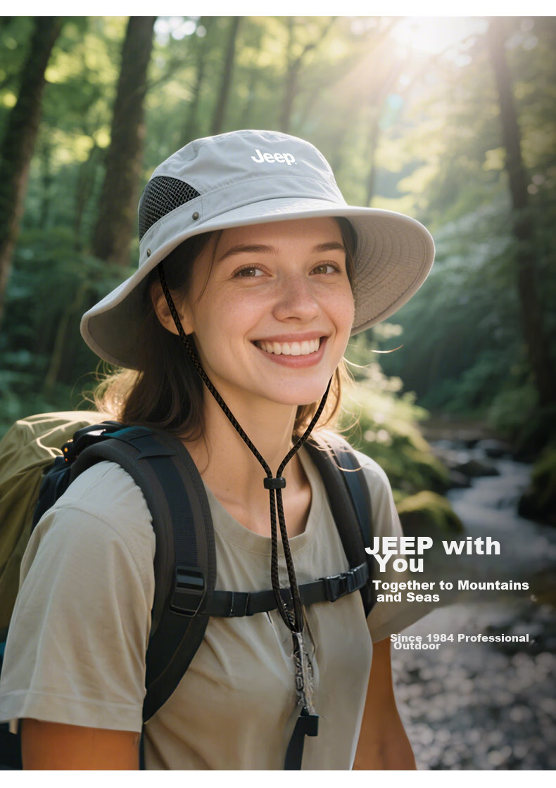JEEP Men's Summer Sun Protection UV Shield Outdoor Hiking Fishing Sun Hat Fisherman Cap 3