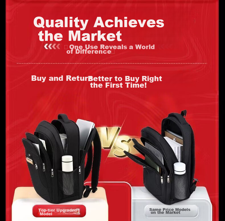 Warrior Large Capacity Men's Backpack Student School Bag Commuter Casual Business Travel 17.3-inch Laptop Bag 3