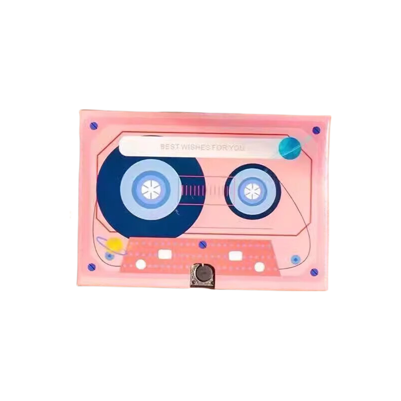 Shushan Recording Greeting Card Vintage Magnetic Rechargeable Sound Card with Greeting Card Pink Creative Voice Gift for Couples Confession Festival Birthday