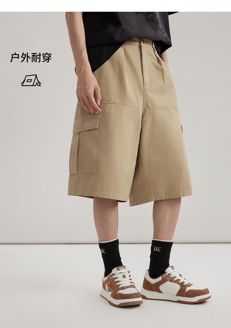 CABBEEN Vintage Denim Cargo Shorts Men Large Pocket Workwear Outdoor Durable Breathable Summer 2026 15