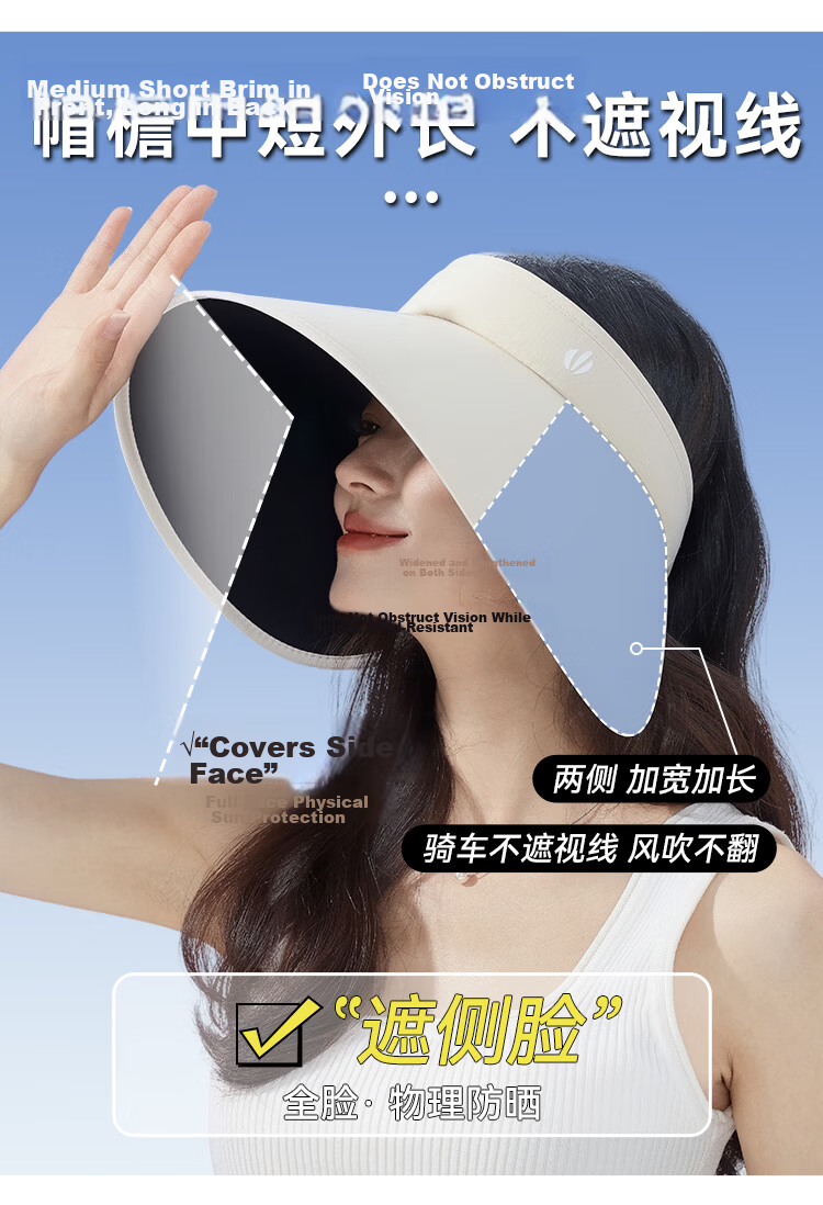 FitonTon Women's Summer Sun Protection Hat Outdoor UV Protection Breathable Travel Bucket Hat Face Shield Anti-Sunburn 3