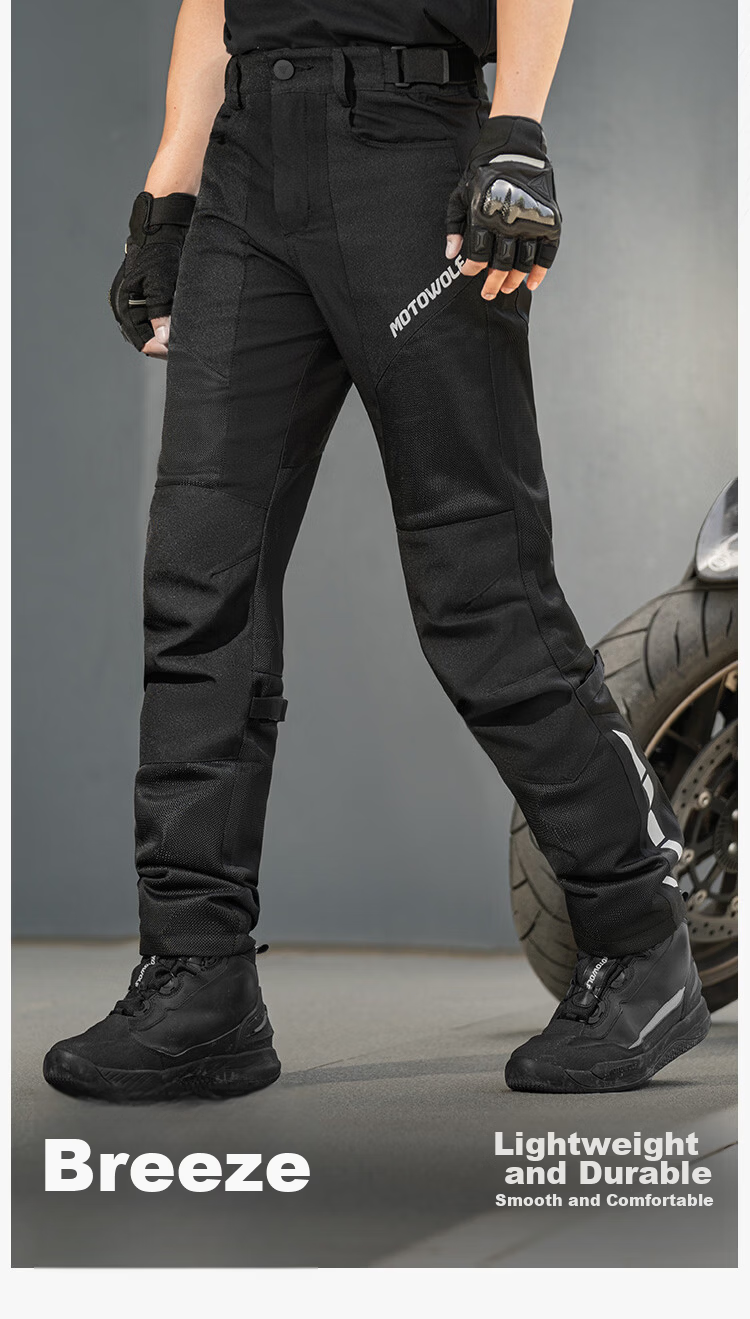 MOTOWOLF Motorcycle Riding Pants Professional Riding Gear Breathable CE Level Protective Motorcycle Casual Pants Summer Unisex 2