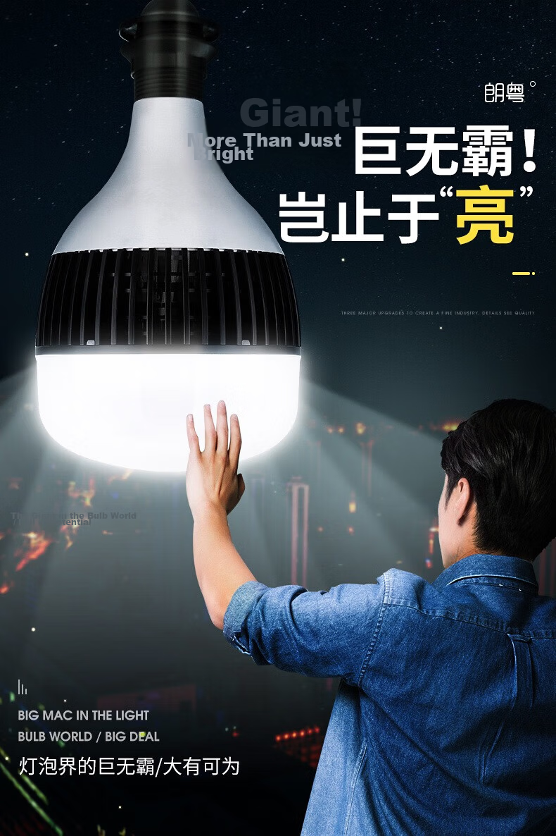 CANMEIJIA LED Bulb Super Bright Energy-Saving High Power Flicker-Free Commercial Lighting Factory Warehouse E27 Screw Base Bulb - 80W 6