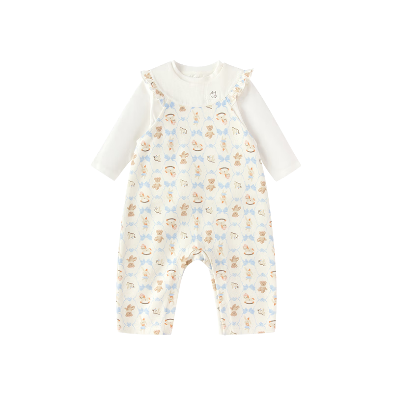 Balabala [balaOne] Kids Baby Outfit 2026 New Spring Suspender Pants Two-Piece Set Fashion