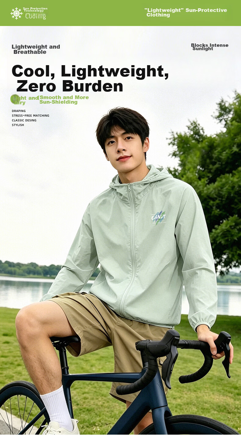Jeanswest Men's Summer Outdoor UPF50+ Lightweight Loose UV Protection Skin Jacket Sunscreen Coat 2