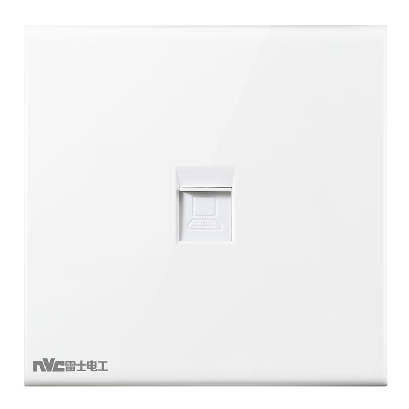 NVCleishidiangong Surface-Mounted Switch Socket, Single-Outlet Six-Category Computer Socket, 86-Type Wall Switch Panel, N02 White