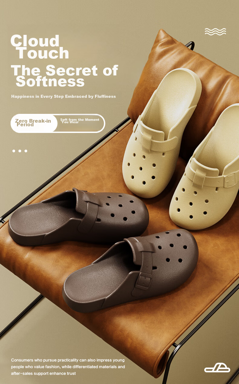 Puxi Platform Open-Toe Half-Slip Women's Summer Outdoor Clogs Dragon Fruit Color Size 35-36 1