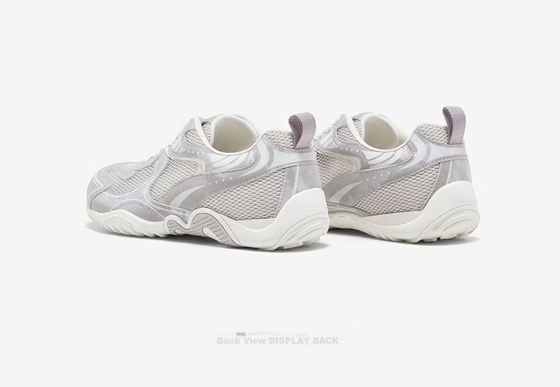 Basto 26 Summer Versatile Mesh Breathable Thick-Soled German Training Casual Sports Shoes for Women D5105BM6 Light Gray/Purple Size 36 17