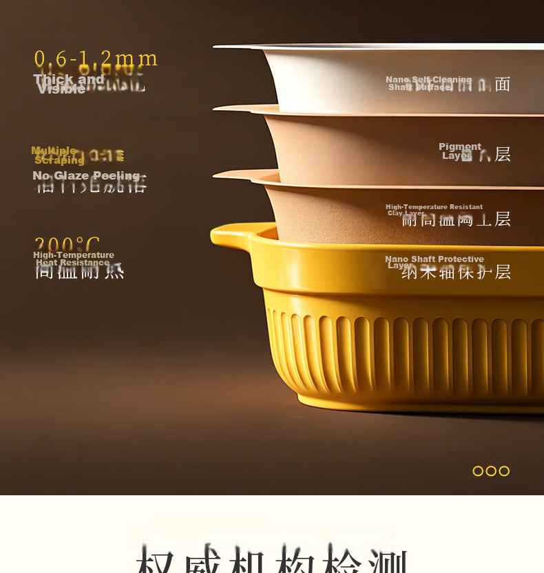 Donlim Ceramic Baking Tray Double-Handle Microwave Oven Plate Thickened Anti-Scald Dinner Plate 650mL 13