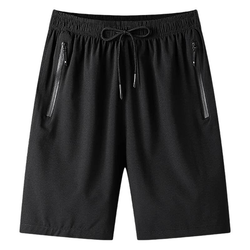 TUCANO Men's Shorts, Summer Ice Silk Breathable Quick-Dry Five-Point Pants, Fashionable Loose Sports Pants, Large Size Men's Clothing, Black A3XL