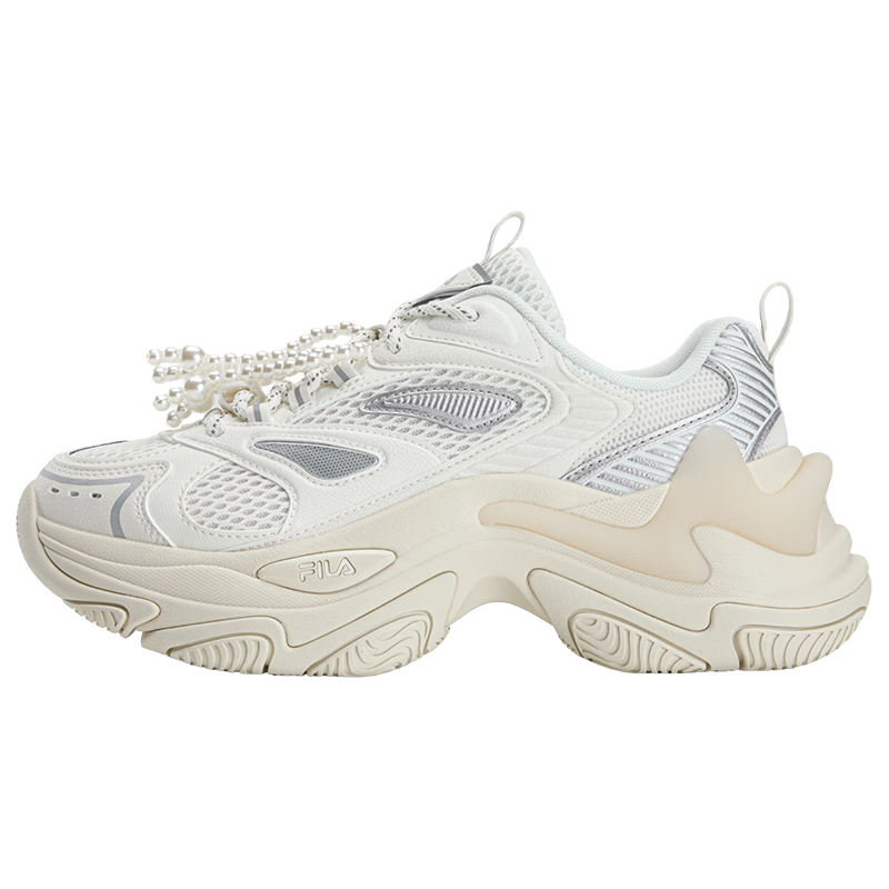 FILA Official Fishbone 3+ Dad Shoes Women's Casual Shoes 2026 Summer New Height Increasing Sports Shoes