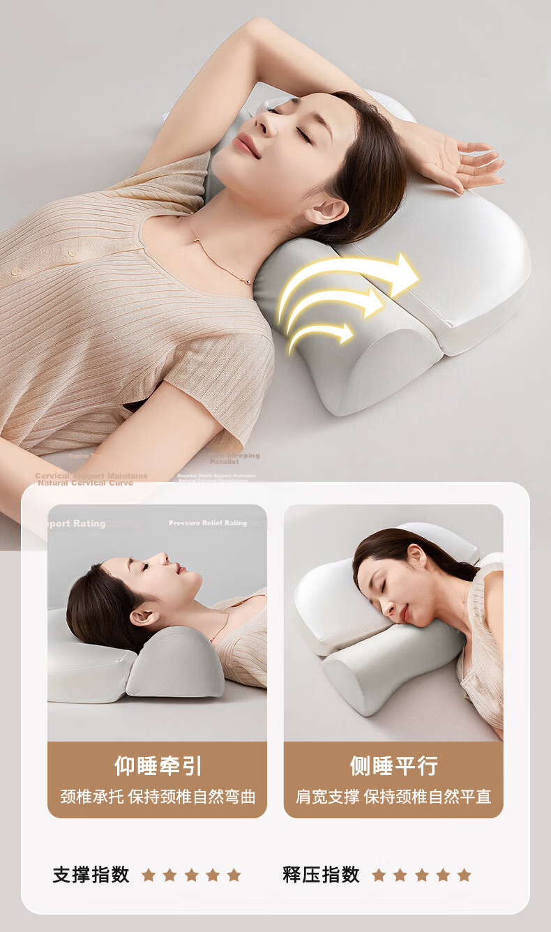 Grace Class A Ergonomic Neck Pillow for Adults Deep Sleep Removable Soft Cervical Memory Foam Pillow 35*50cm 9