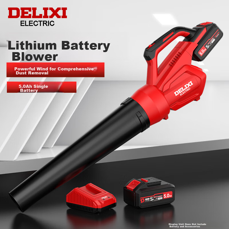 DELIXI ELECTRIC Lithium Battery Hair Dryer High Power Dust Removal Fan Rechargeable Blower Snow Blower Leaf Blower Industrial Dust Collector