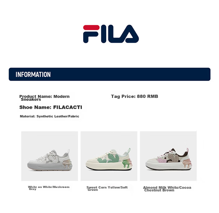 FILA Official Women's CACTI Modern Sneakers Autumn Fashion Casual Sports Shoes 20