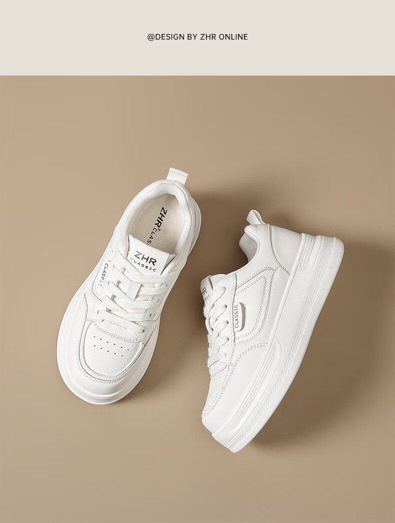 ZHR Women's White Sneakers 2026 Summer New Breathable Mesh Casual Thick Sole Shoes AL33E Off-White Size 38 19