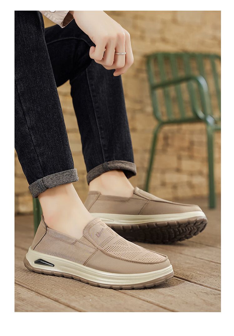 Warrior Official Slip-On Men's Shoes Summer 2026 New Breathable Mesh Dad Old Beijing Cloth Shoes Khaki Size 39 9