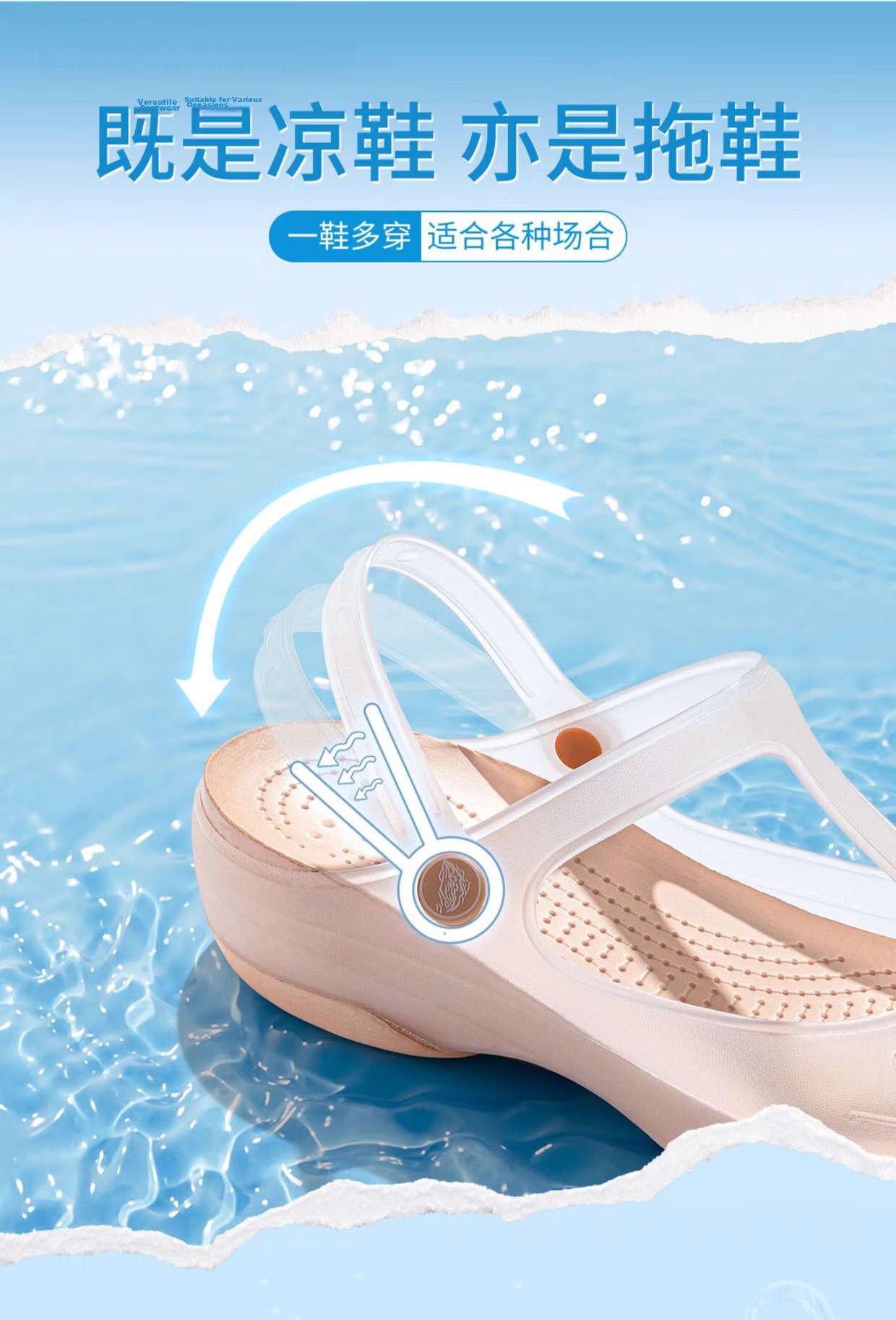 Afnoti Women's Summer Hole Shoes Outdoor Travel Beach Non-slip Maternity Flat Nurse Sandals Tea Gold Size 35 3
