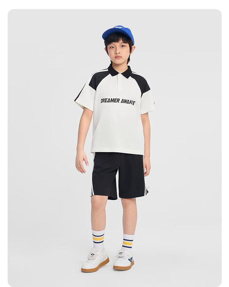 BALABALA Boys' Short-Sleeve Set, Children's Two-Piece Outfit for Older Kids, 2026 New Summer Style, Moisture-Wicking Quick-Dry T-Shirt And Pants 37