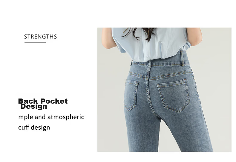 Jeanswest Women's Summer American Vintage Loose Wide-Leg Slim Straight Denim Shorts Dark Blue S 5