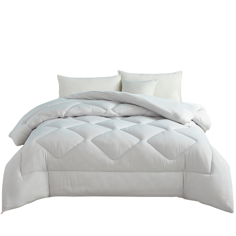 Hengyuanxiang Quilt Fiber Brushed Spring And Autumn Comforter, Washable Machine-Wash Bedding, 6 Jin (3 Kg), 200*230cm [Light Gray]