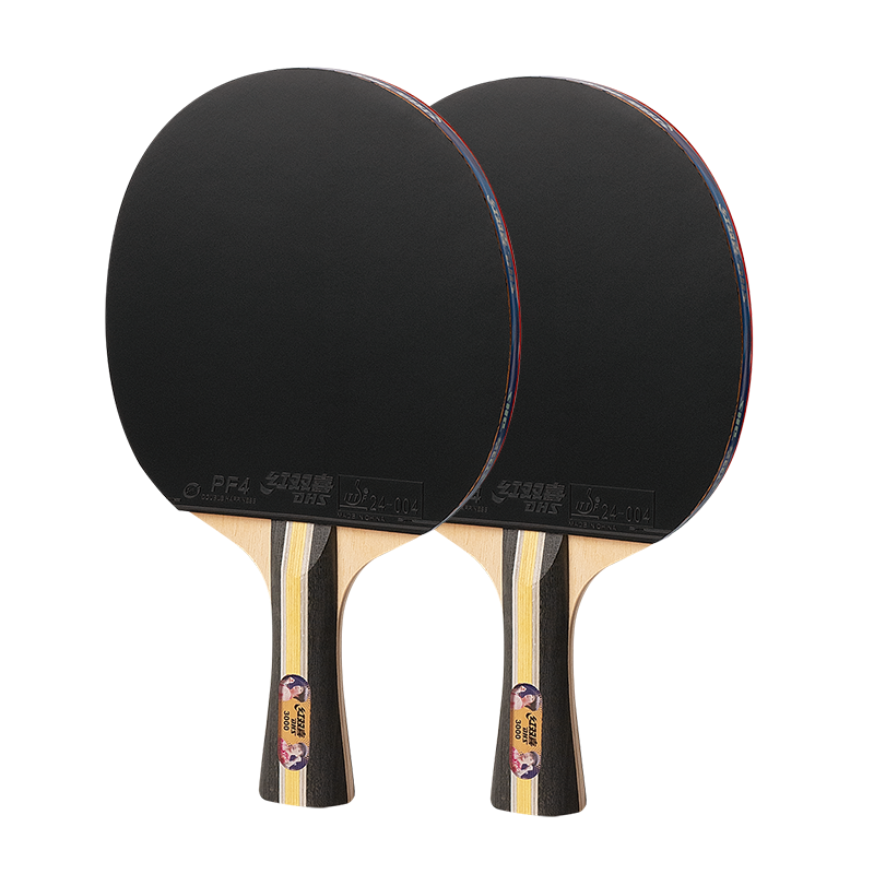 DHS Three-Star Horizontal Table Tennis Paddle (Jingcang Fast Delivery + 6 Balls + Paddle Cover) F3000 Horizontal Double Paddle
