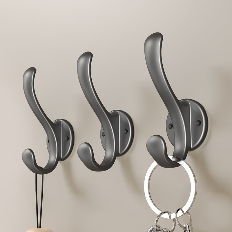 Huxiansen Adhesive Hooks No Drilling Required Strong Hooks for Door Back, Bathroom, Kitchen Wall-Mounted Storage 3-Pack 2